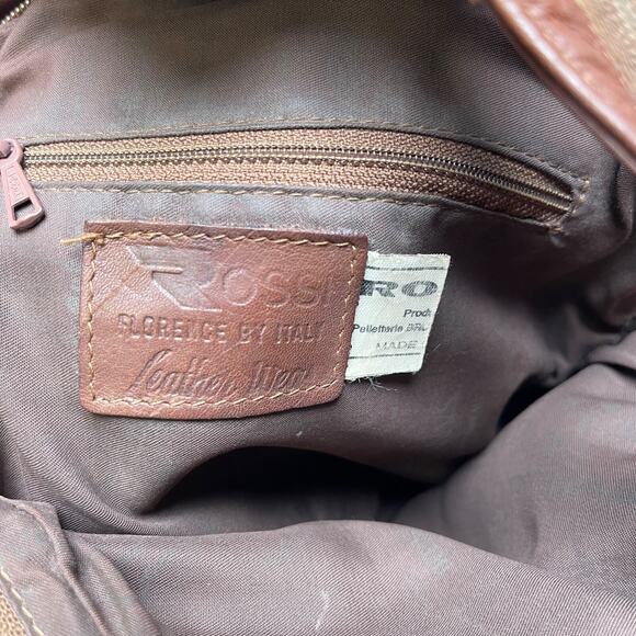 Rossi Leather Convertible Bag Brown Backpack Slouch Made in Italy - Picture 4 of 14